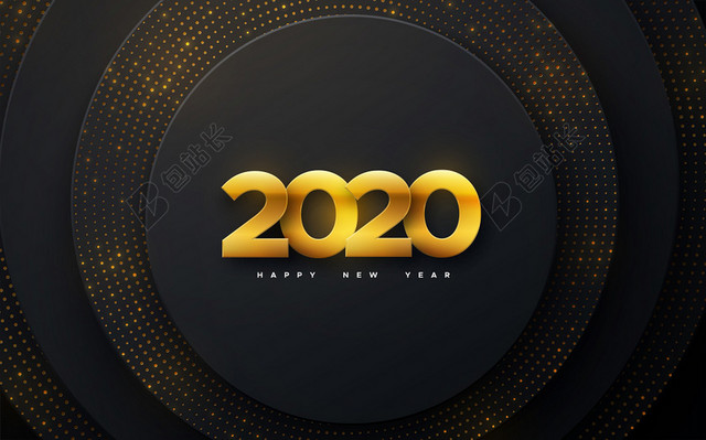 黑色2020元旦背景