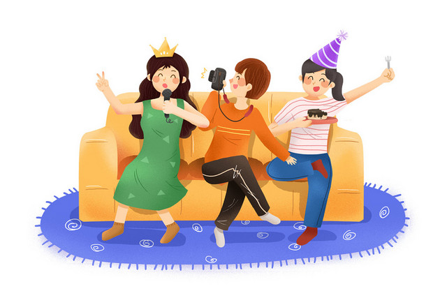 卡通手绘妇女节女神节派对素材