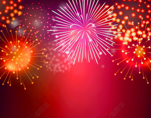 元旦大气简约渐变烟火烟花新年背景素材