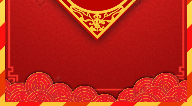 红色中国风喜庆灯笼新年鼠年背景素材