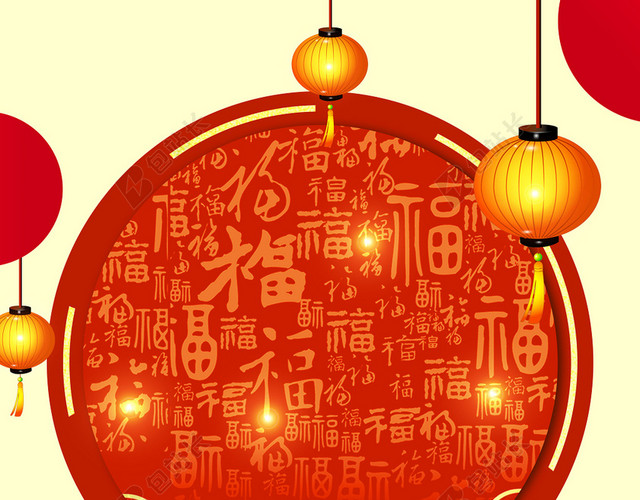 浅色中国风灯笼新年鼠年背景素材