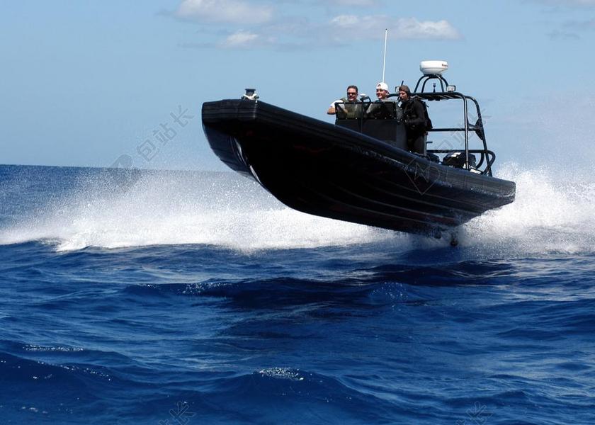 海面飞驰的快艇背景图片