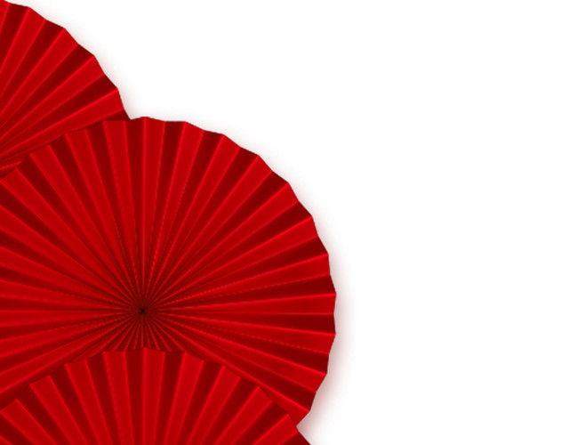 红色创意油纸伞新年素材