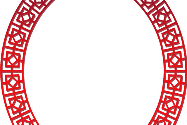 红色喜庆中国国传统花纹边框新年素材