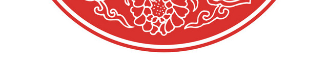红色圆形中式花纹新年素材