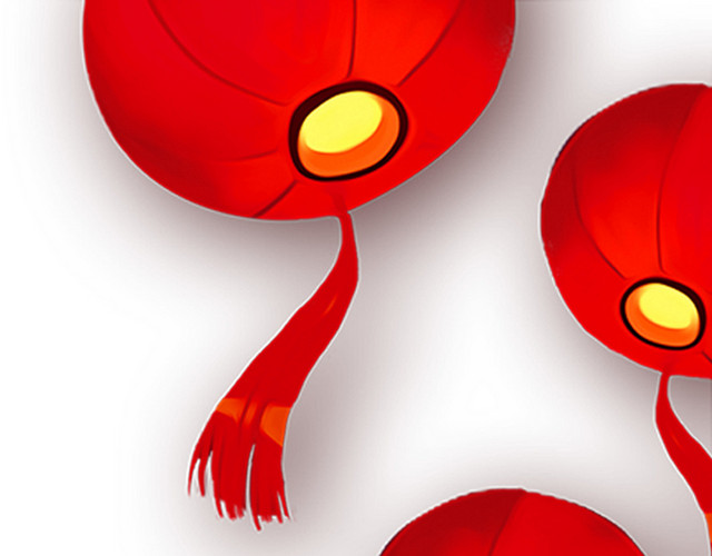 红色喜庆中国传统灯笼新年素材