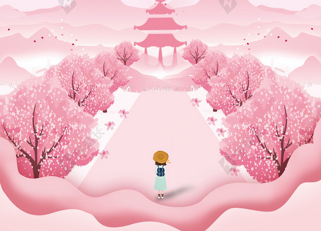 粉色浪漫元旦梅花背景素材
