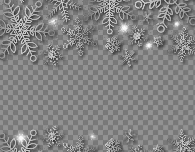 金属质感冬天雪花边框素材