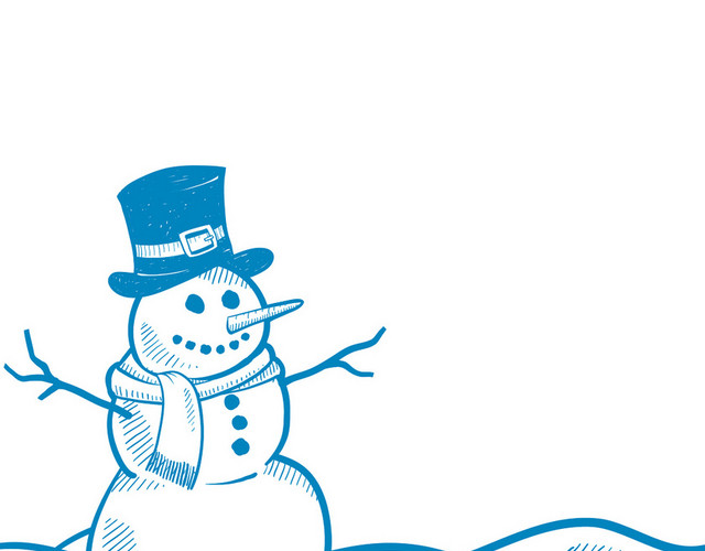 冬天简笔画雪人圣诞节新年矢量素材