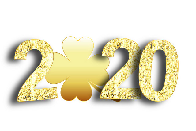 金色立体2020艺术字素材新年素材