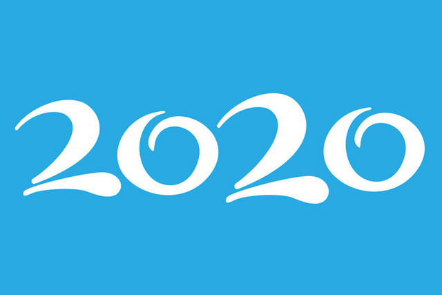 手绘2020艺术字新年圣诞元素素材