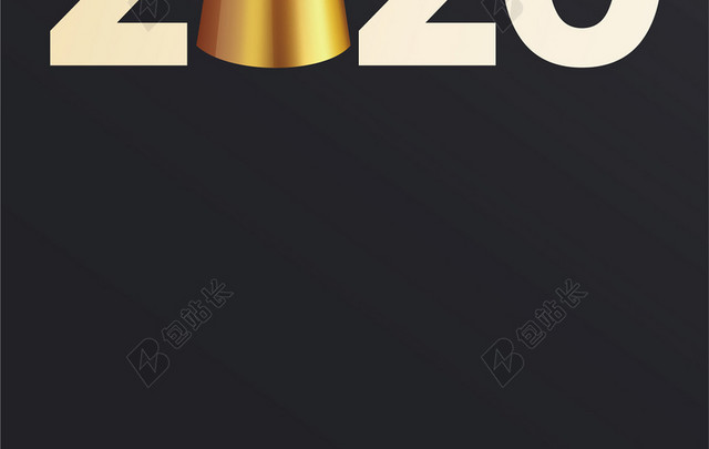 黑色简约2020新年圣诞海报背景素材