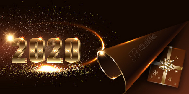 红色立体2020元旦新年背景素材