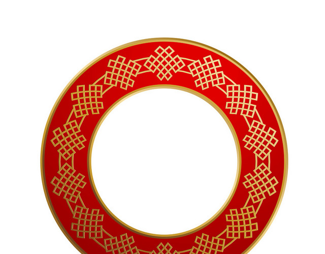 红色春节新年中国风边框矢量素材