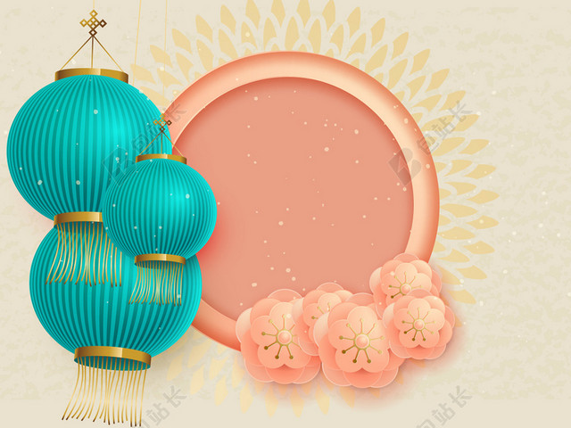 中国风剪纸新年背景矢量素材