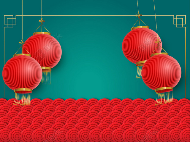 红色灯笼新年背景矢量素材