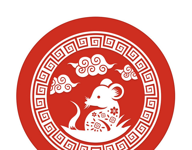 鼠年新年边框元素素材