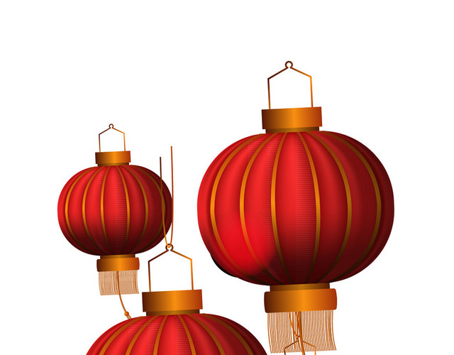 红色春节新年灯笼中国风红灯笼矢量素材