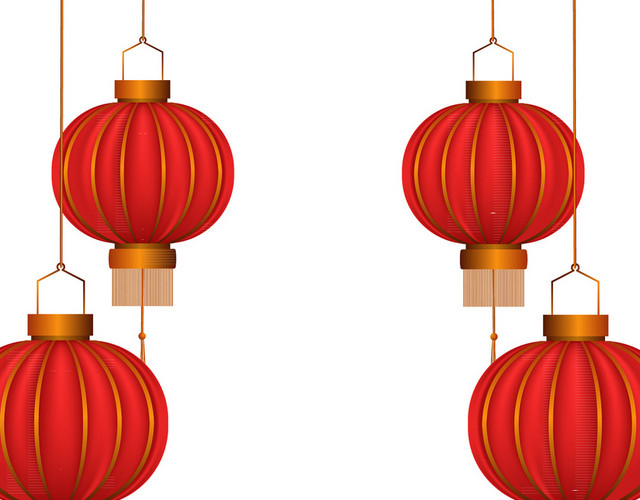 红色春节新年灯笼中国风红灯笼矢量素材