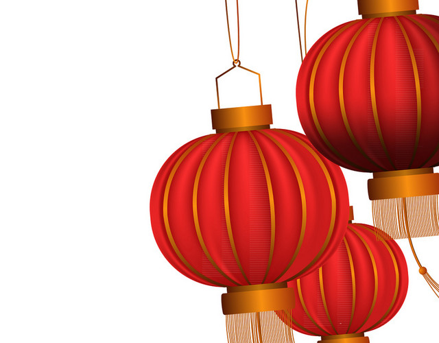 红色灯笼春节新年中国风红灯笼矢量素材