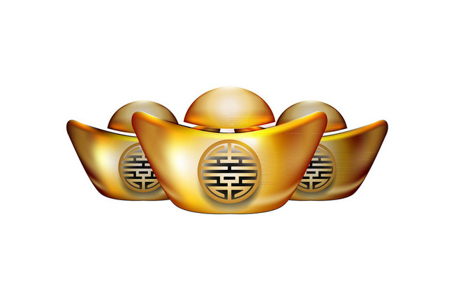 金色金元宝春节新年矢量素材