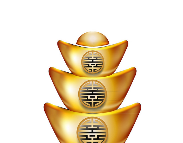 元宝金色春节新年矢量素材