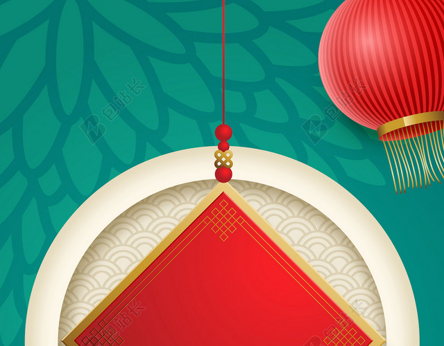 绿色新年背景矢量素材