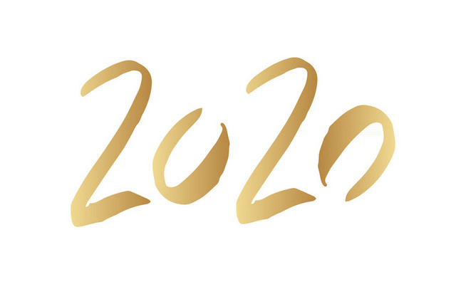 金色2020春节新年数字矢量素材