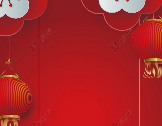 红色渐变新年背景矢量素材