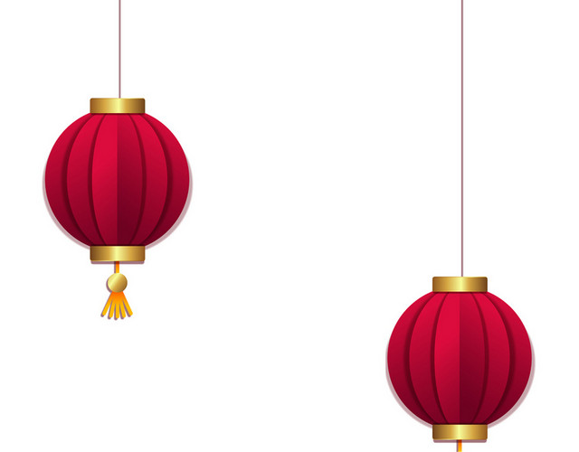 红色灯笼春节新年中国风矢量素材