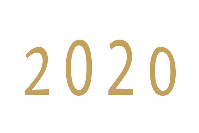 金色简约2020艺术字春节新年矢量素材