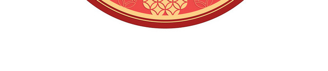 红色圆形边框春节新年中国风矢量素材