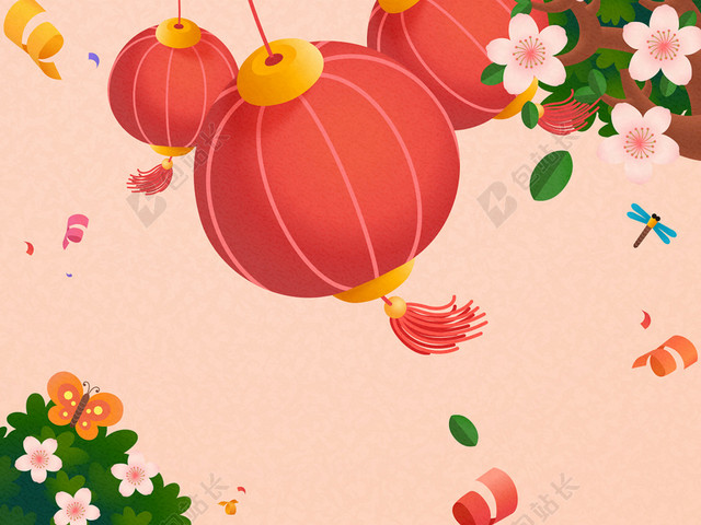 中国传统灯笼鼠年新年背景矢量素材