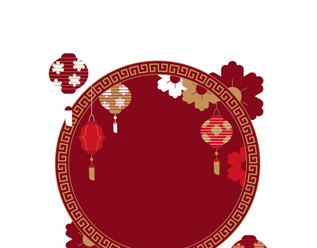 春节红色2020新年元素矢量素材