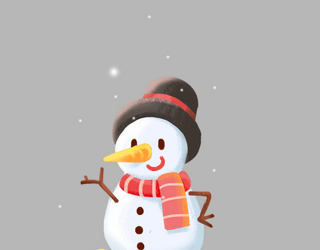 冬天冬至立冬大雪小雪圣诞节雪人