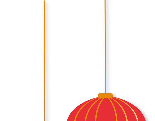 春节简约红色中国传统灯笼2020新年元素矢量素材