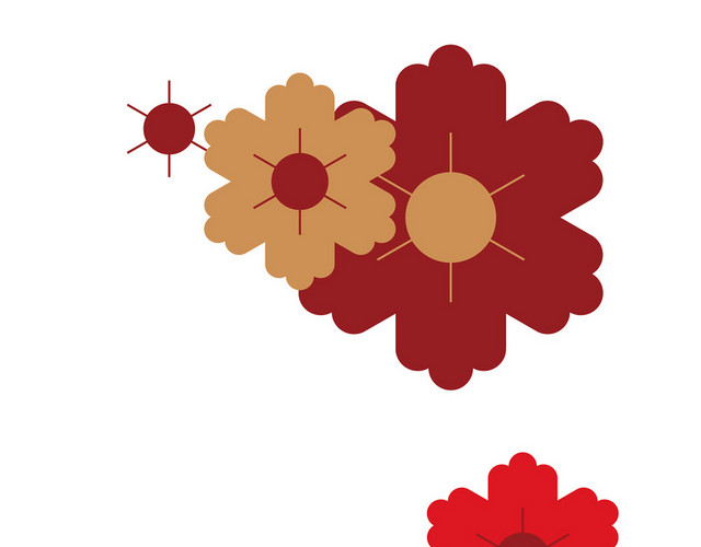 春节红色花瓣花朵 2020新年元素矢量素材