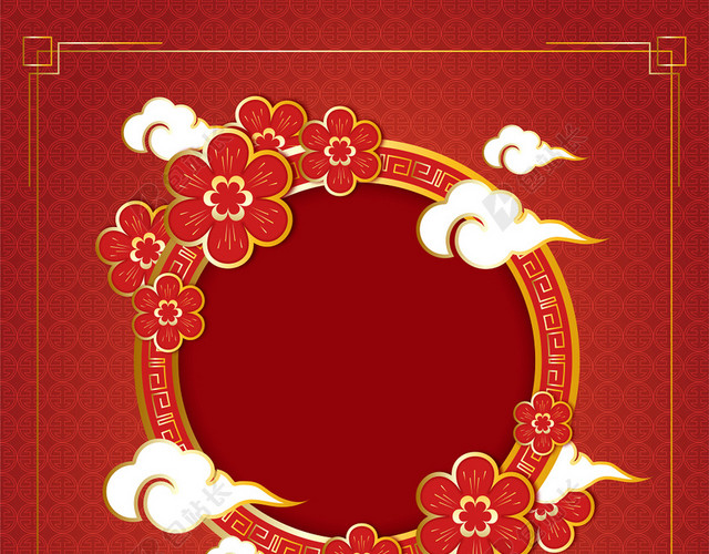 红色中国风2020新年元旦节日海报背景