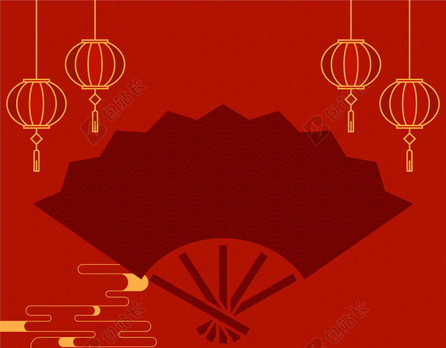 红色中国风2020新年元旦节日海报背景