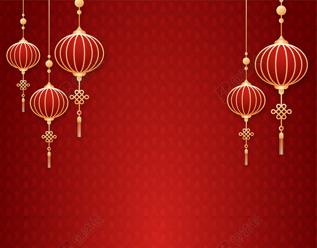 中国风红色2020新年元旦节日海报背景