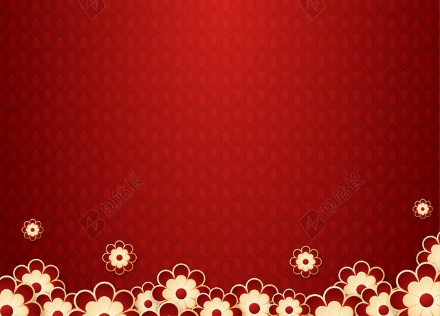 中国风红色2020新年元旦节日海报背景
