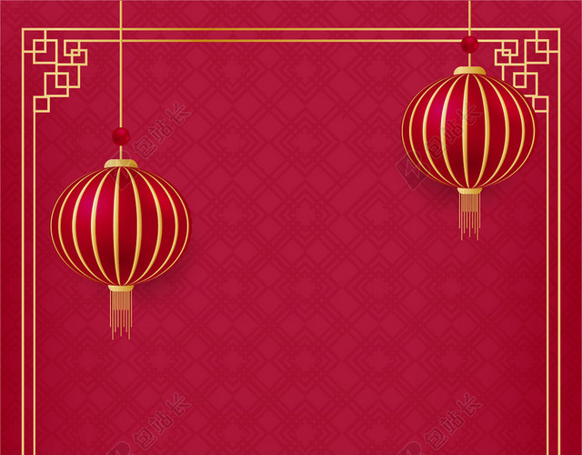 红色中国风2020新年元旦节日海报背景