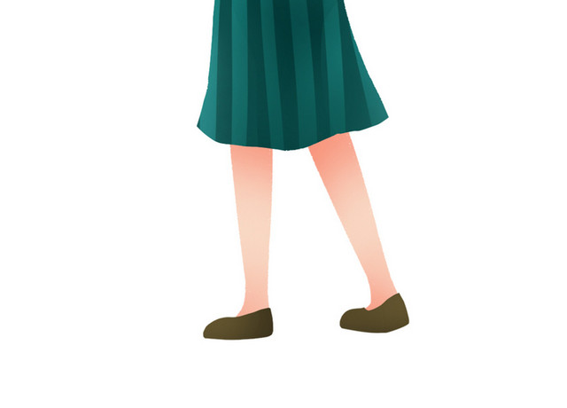 文艺春暖花开春天女孩背影插画素材