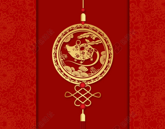 红色厚重矩形新年背景舞台背景展板