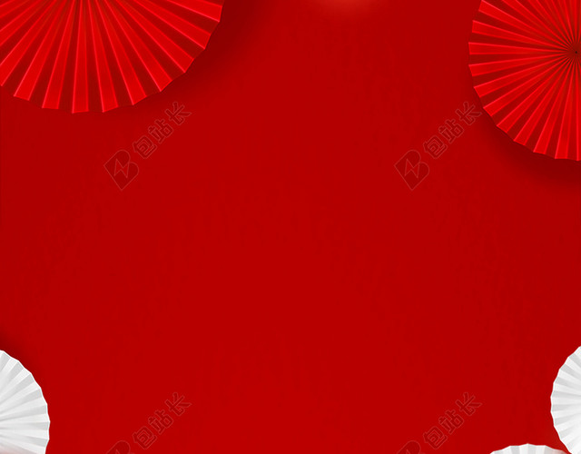 红色新年背景舞台海报背景