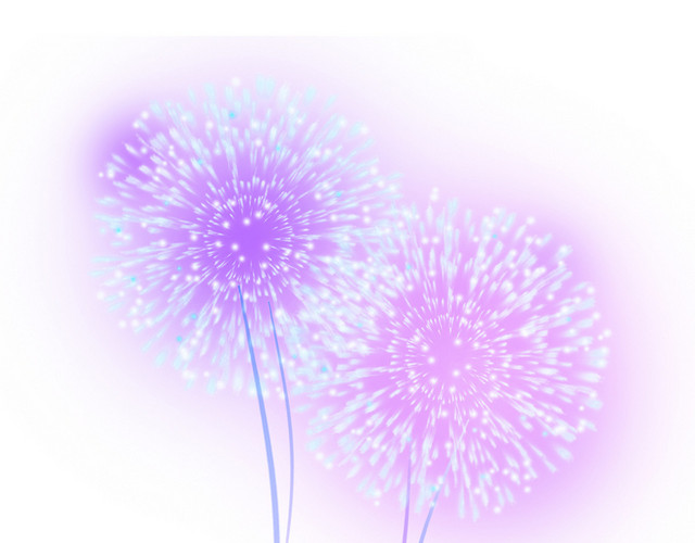 紫色新年春节过年除夕国庆烟花