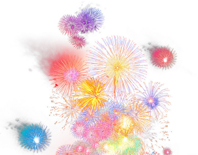 彩色新年春节过年除夕国庆烟花