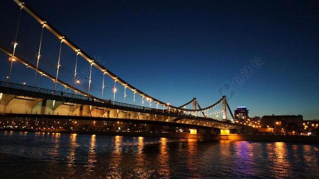 旅游自然莫斯科的夜晚城市背景图片