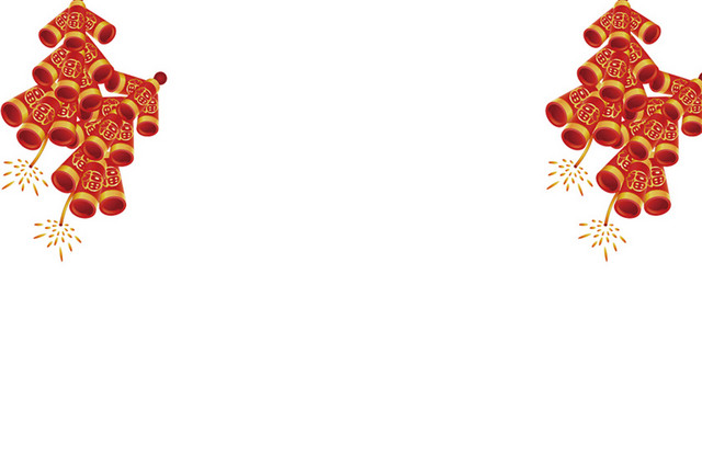 红简约新年春节过年国庆鞭炮素材