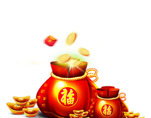 卡通手绘春节新年过年红包素材